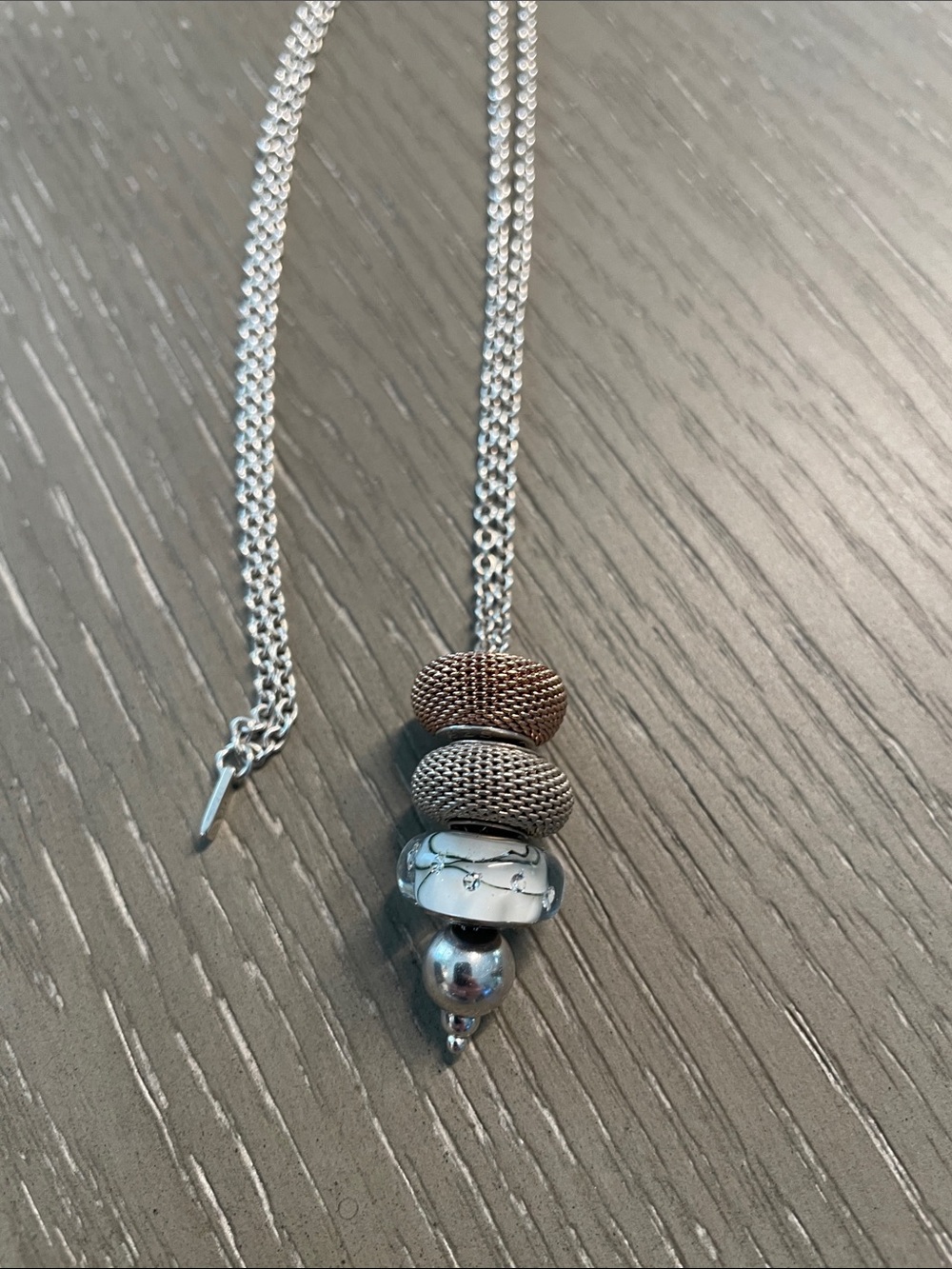 Authentic Chamilia 925 Silver Chain Drop Necklace for Bead Charms